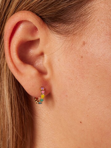 Lucardi Ohrringe 'Colourful' in Gold: Vorderseite