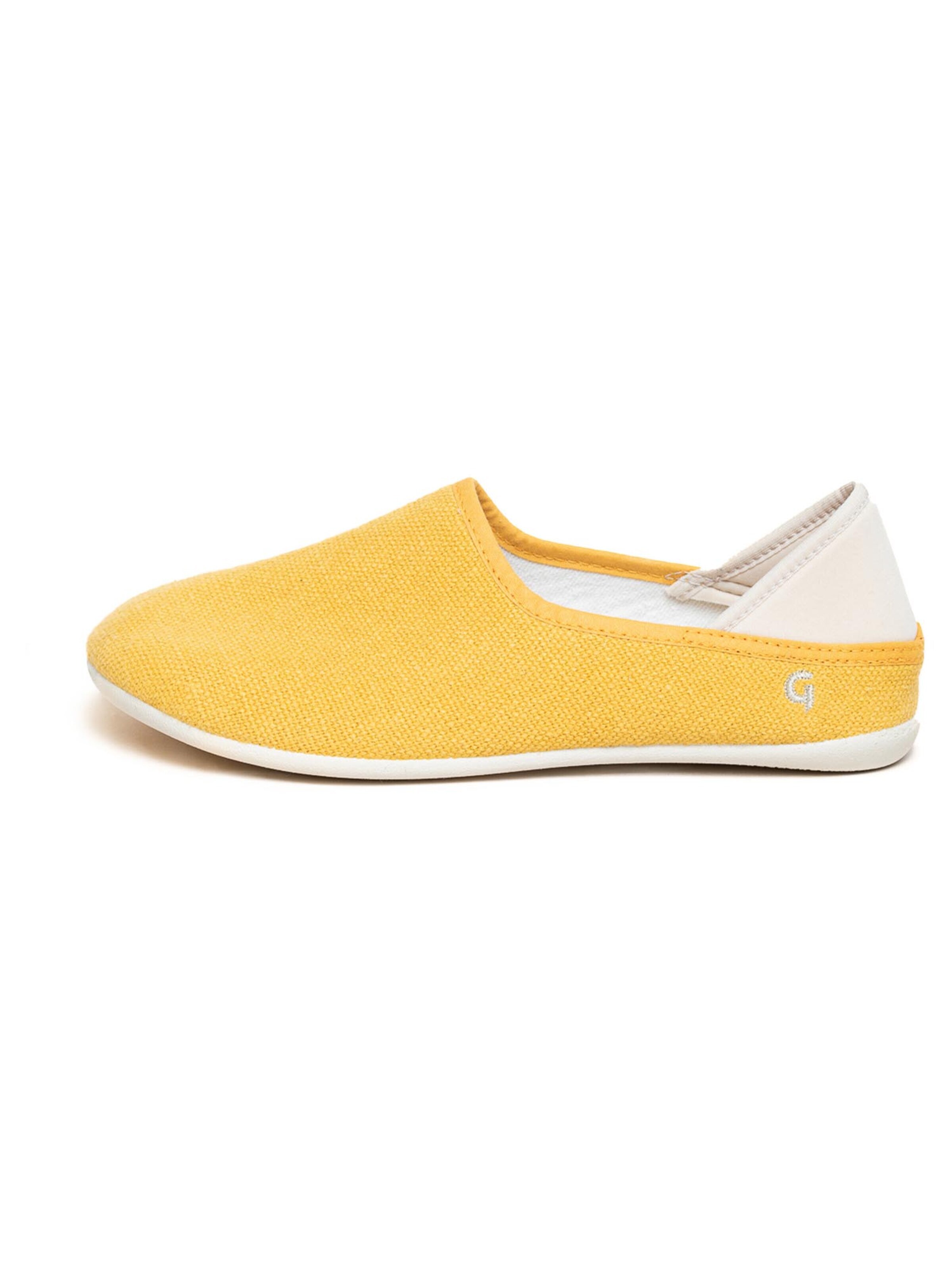 Gottstein Slippers 'Linen Slip-On' in Yellow: front