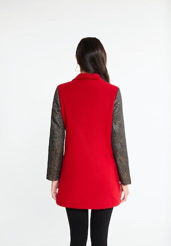 faina - Sobretudo meia-estação em vermelho