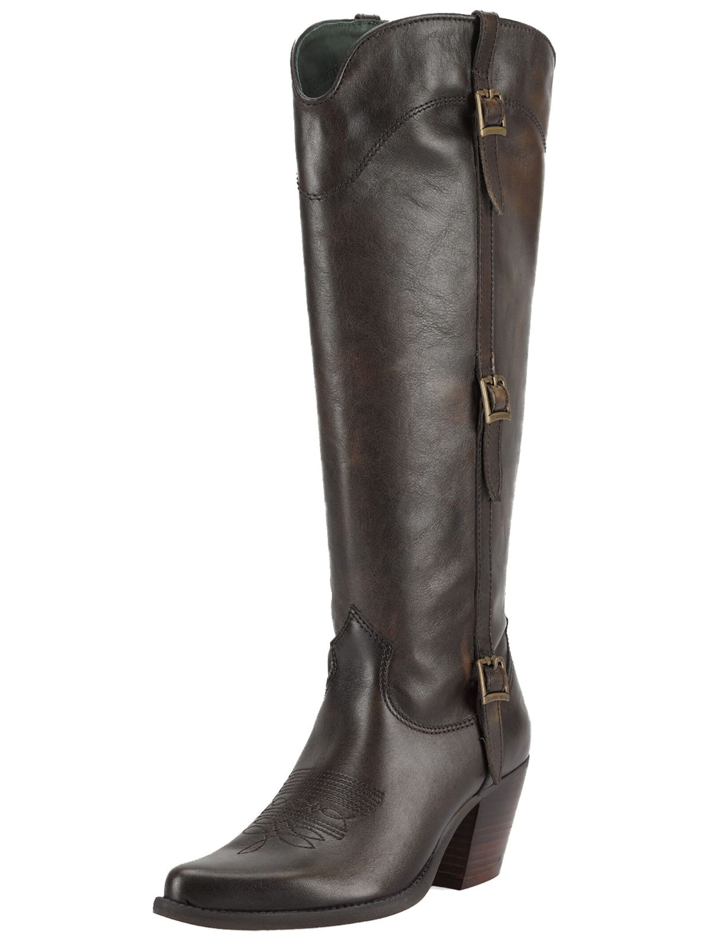 FELMINI Bottes de cowboy en 36 en brun foncé, Vue avec produit