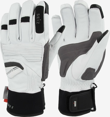 Seiz Full Finger Gloves in White: front