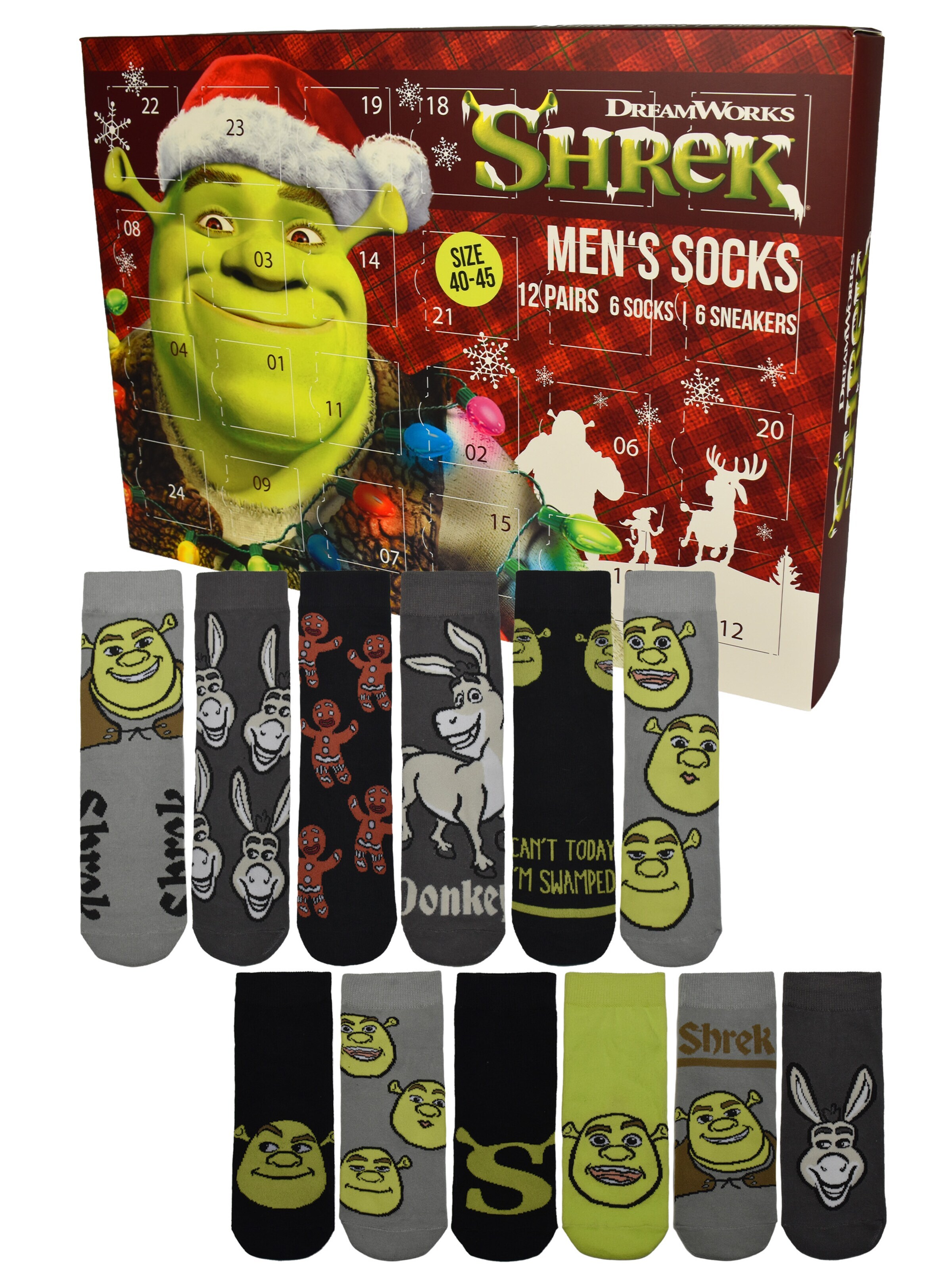 United Labels Socks 'Adventskalender Shrek - Der tollkühne Held' in Mixed colours