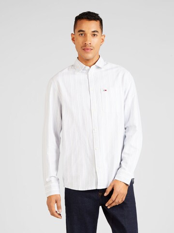 Tommy Jeans Regular fit Button Up Shirt in Grey: front