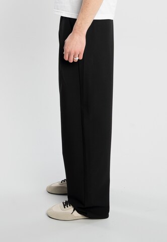 Wide Leg Pantalon à pince 'Dave' Another Cotton Lab en noir