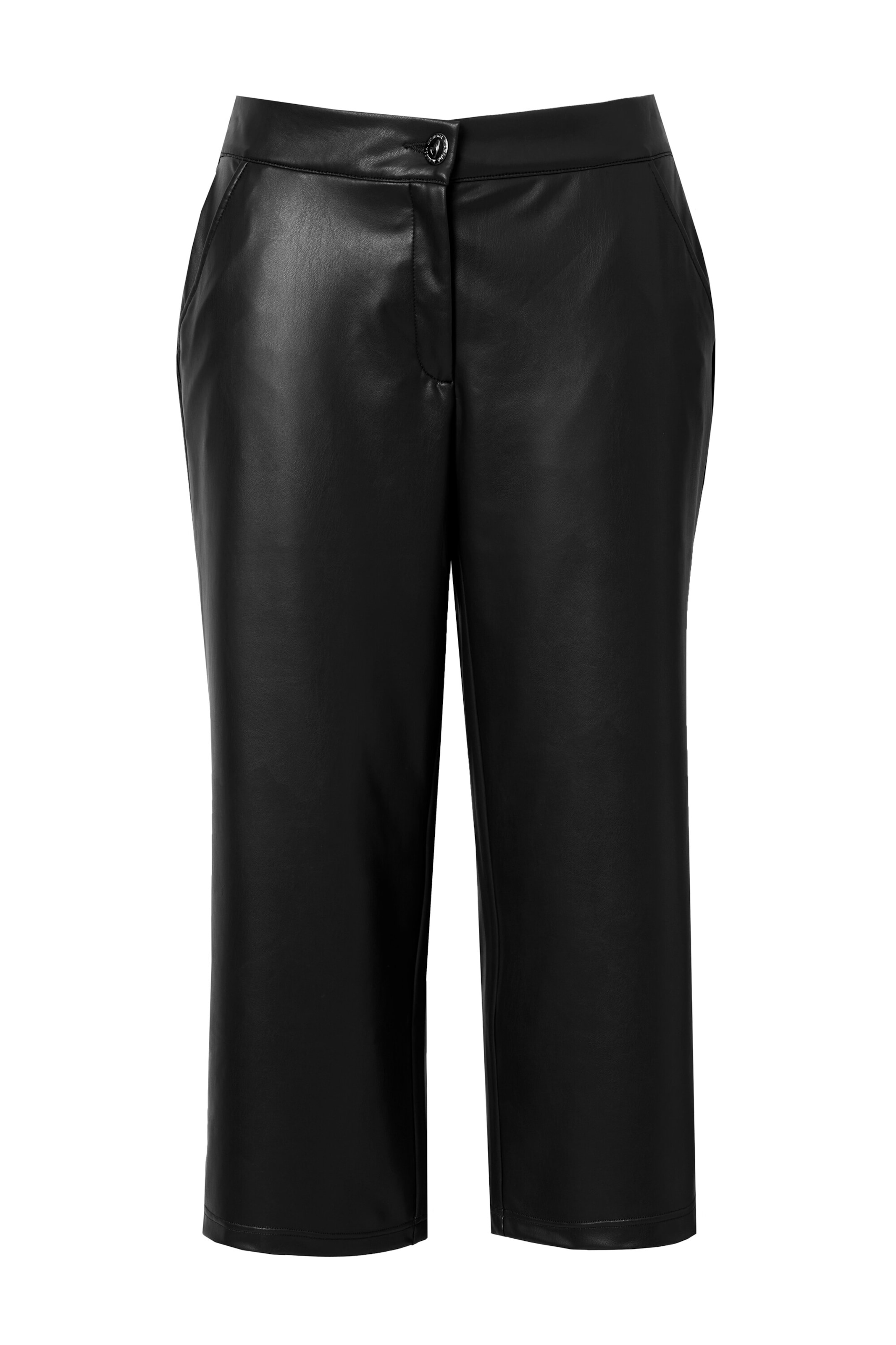 MIAMODA Wide leg Chino trousers in Black: front