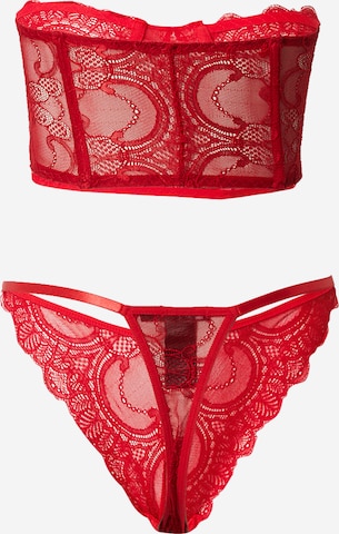 Nasty Gal - Bandeau Conjuntos de lingerie em vermelho