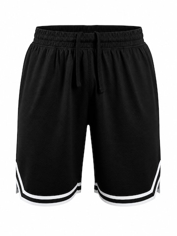 PANTONECLO Boardshorts 'Pantoneclo Men’s Gym Shorts with Side Gasket' in Zwart: voorkant
