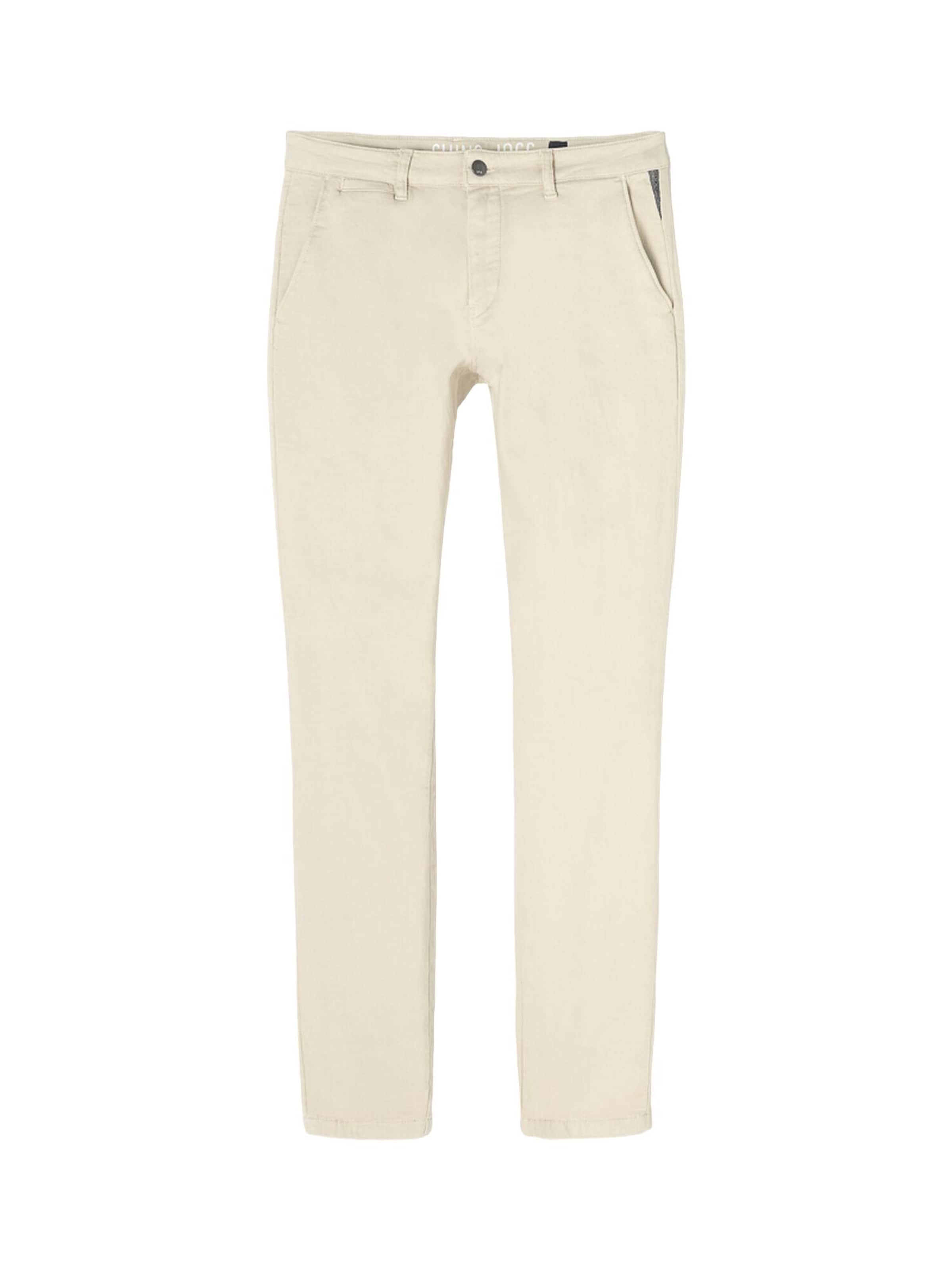 Coupe slim Pantalon chino Le Temps Des Cerises en beige : devant