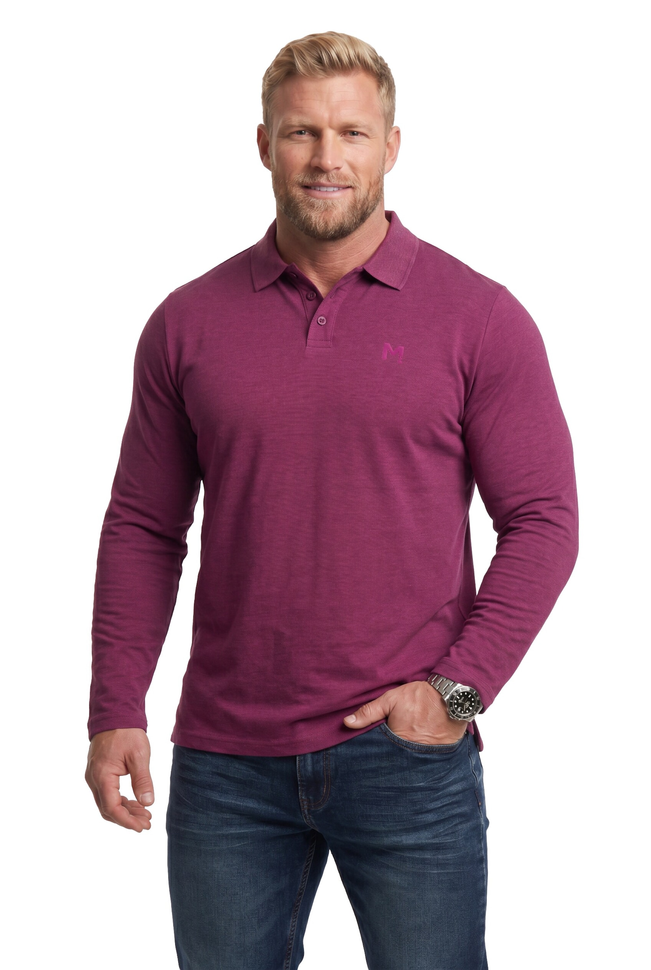 Men Plus Shirt in Pink: front