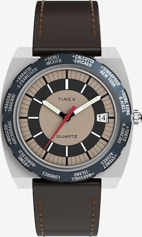 TIMEX Analoguhr 'Q Timex® 1972 World Time' in Braun: Vorderseite