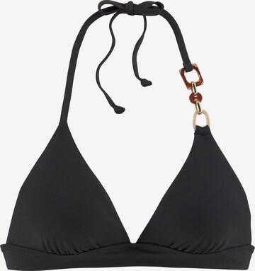 LASCANA Triangle Bikini Top in Black: front