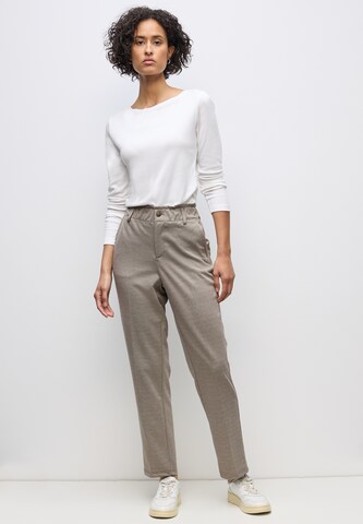 STREET ONE Tapered Bügelfaltenhose in Braun
