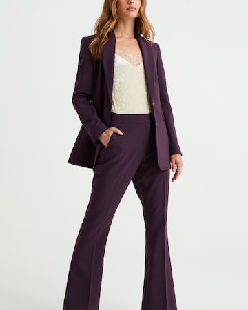 WE Fashion Flared Trousers with creases in Purple