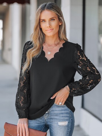 Cupshe Blouse 'Long Sleeve' in Black: front