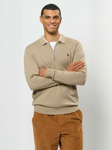 U.S. POLO ASSN. Pullover ' UMSanka ' in Beige: Vorderseite