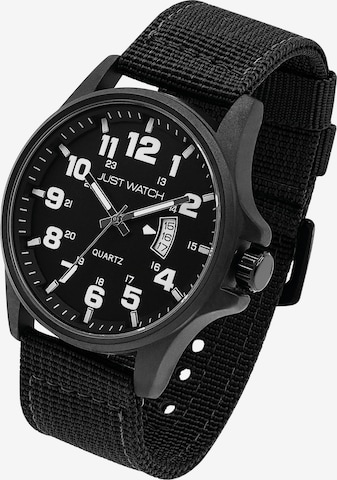 Just Watch Analog Watch 'Caius, Datumsanzeige' in Black: front