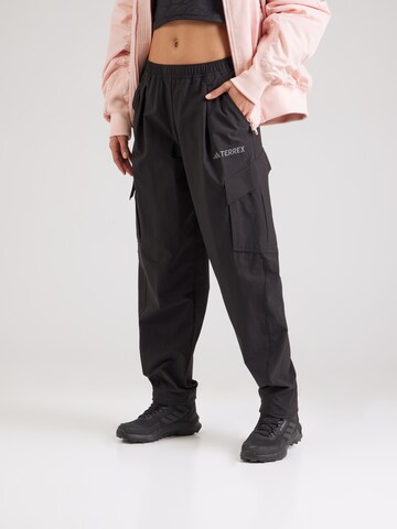Loosefit Pantaloni per outdoor 'Xploric' di ADIDAS TERREX in nero: frontale