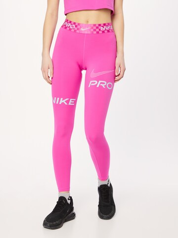 NIKE Skinny Sports trousers in Pink: front