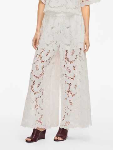 VILA Wide leg Pants 'VIHylde' in White: front