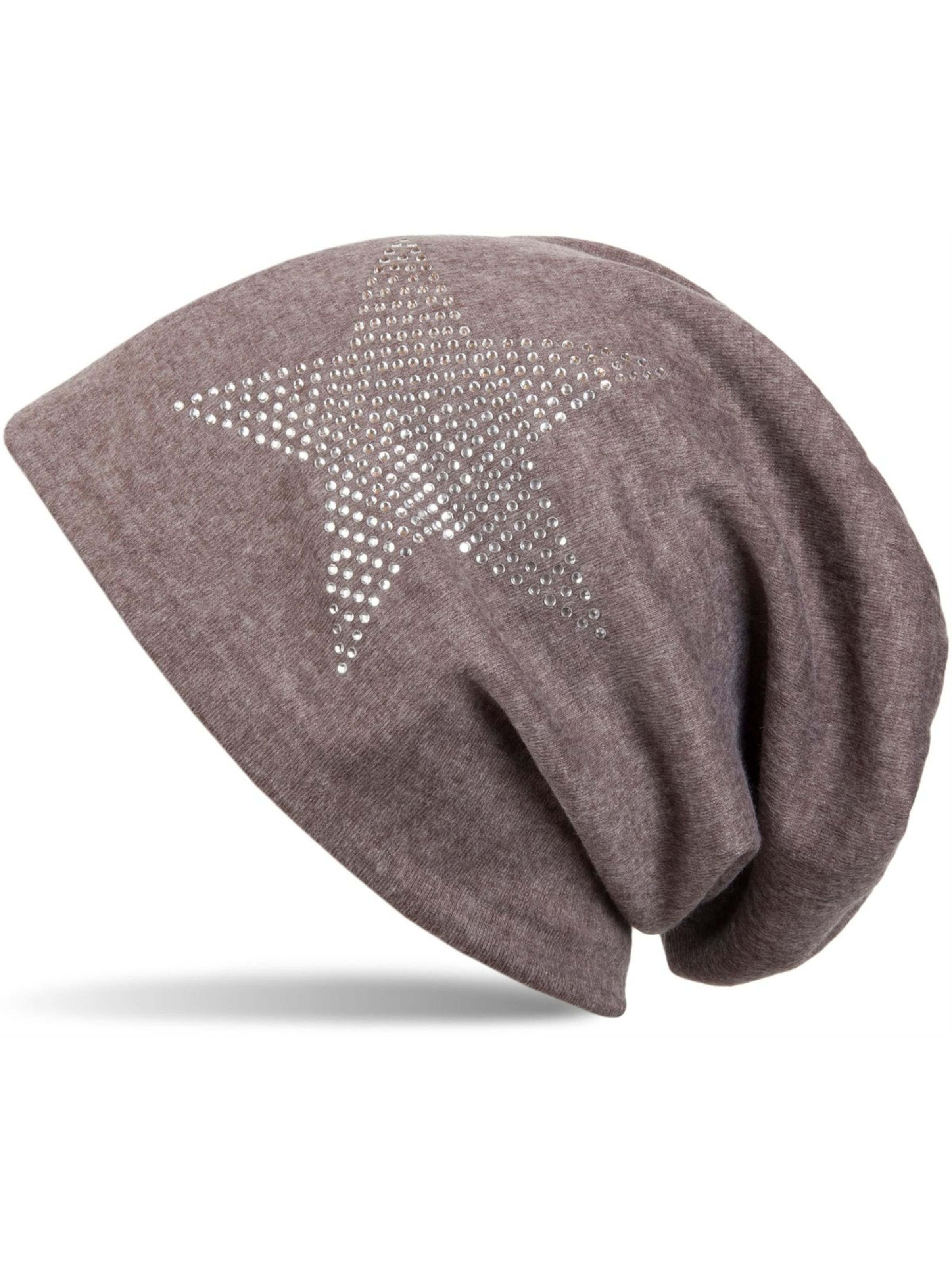 styleBREAKER Mütze 'Warme Beanie Mütze mit Strass Stern'‌‌‌‌ in Braun: Vorderseite