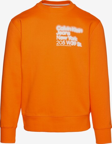 Calvin Klein Jeans Sweatshirt in Oranje: voorkant