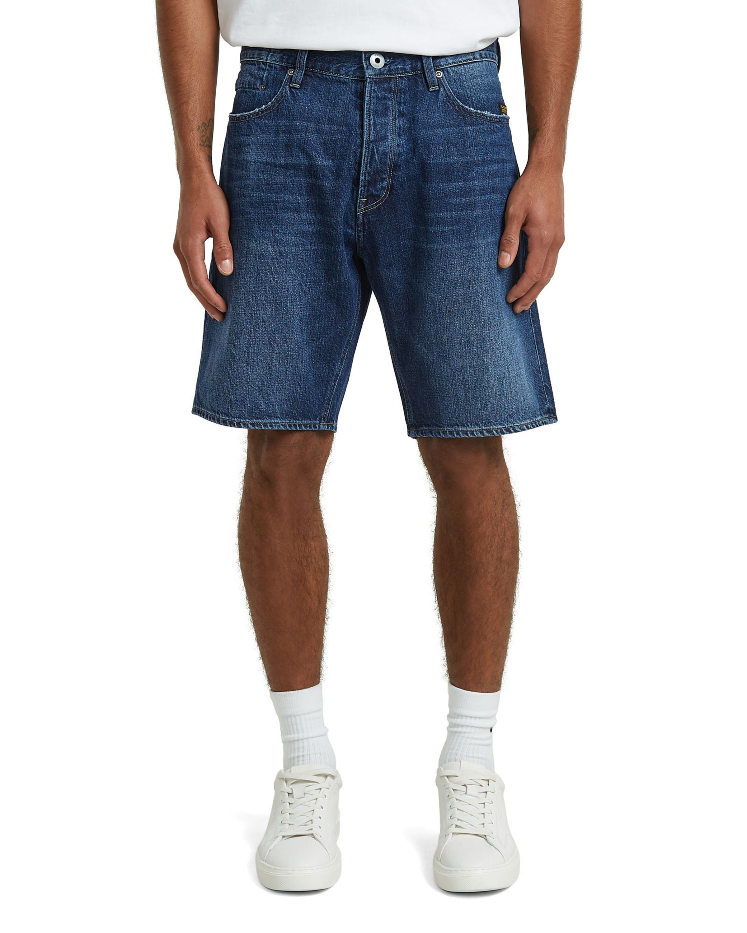 G-STAR Regular Broek 'Dakota Short Clean Edge ' in Blauw: voorkant