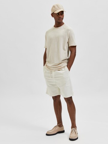 SELECTED HOMME - Loosefit Pantalón 'Ashford' en blanco