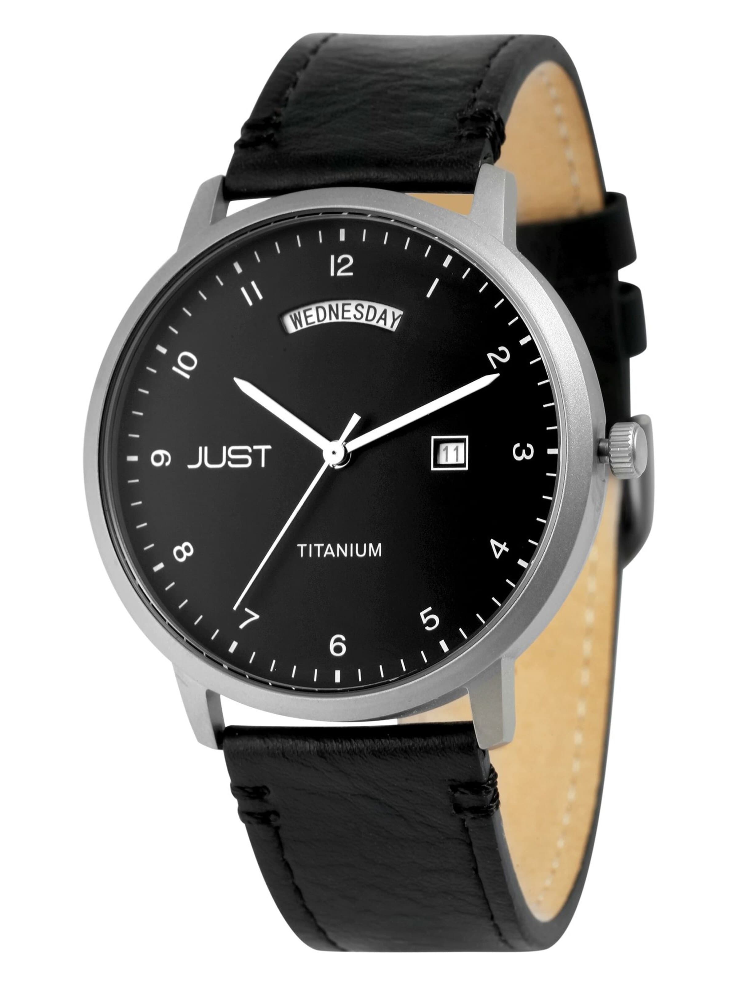 JUST Analog Watch 'Fanis, Datumsanzeige' in Black