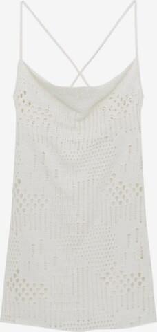 Pull&Bear Knitted dress in White: front