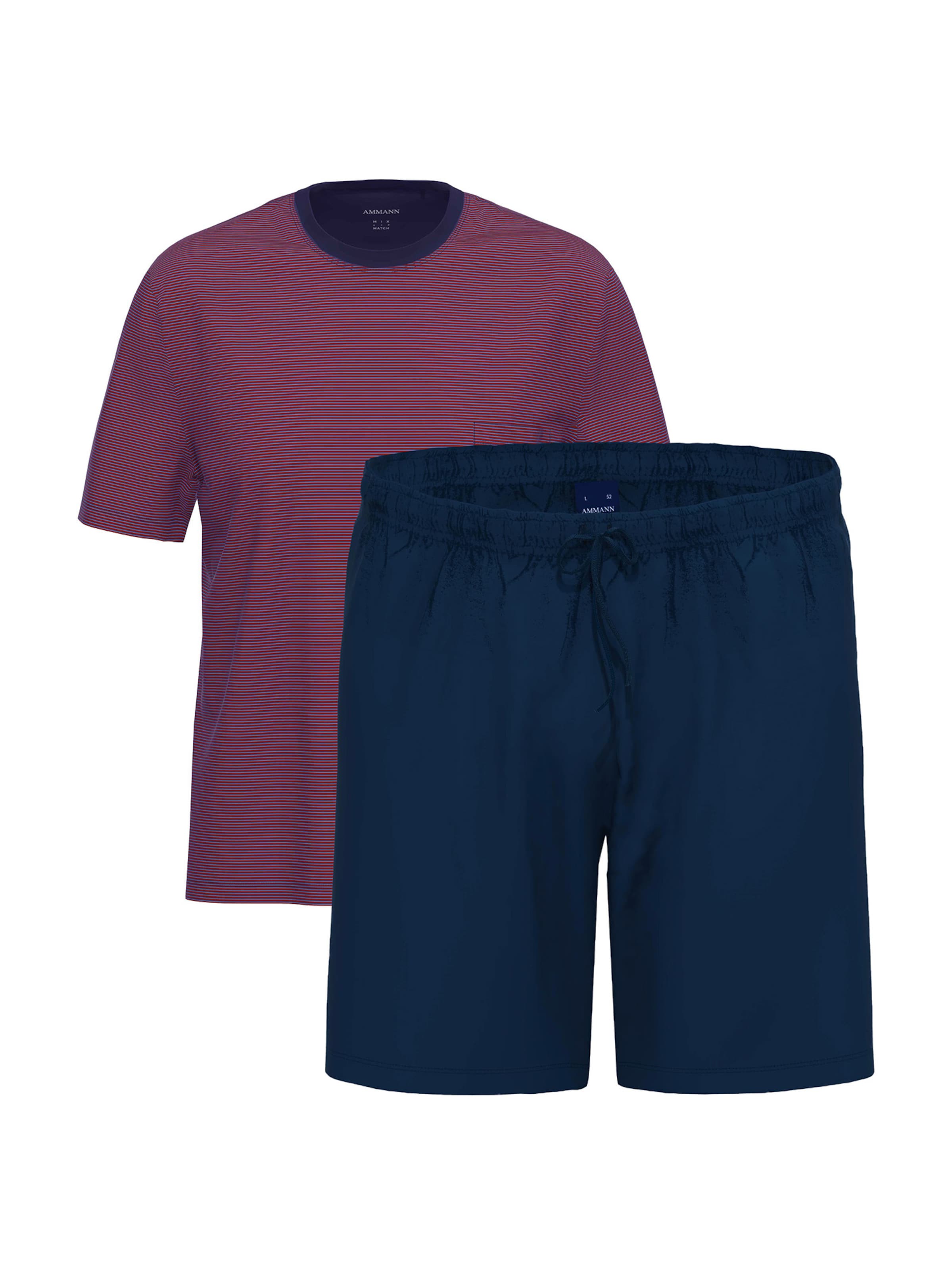 Ammann Short Pajamas 'Night & Home Cotton' in Mixed colors: front