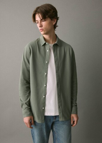 MANGO TEEN Regular fit Button Up Shirt 'Antonio' in Green: front