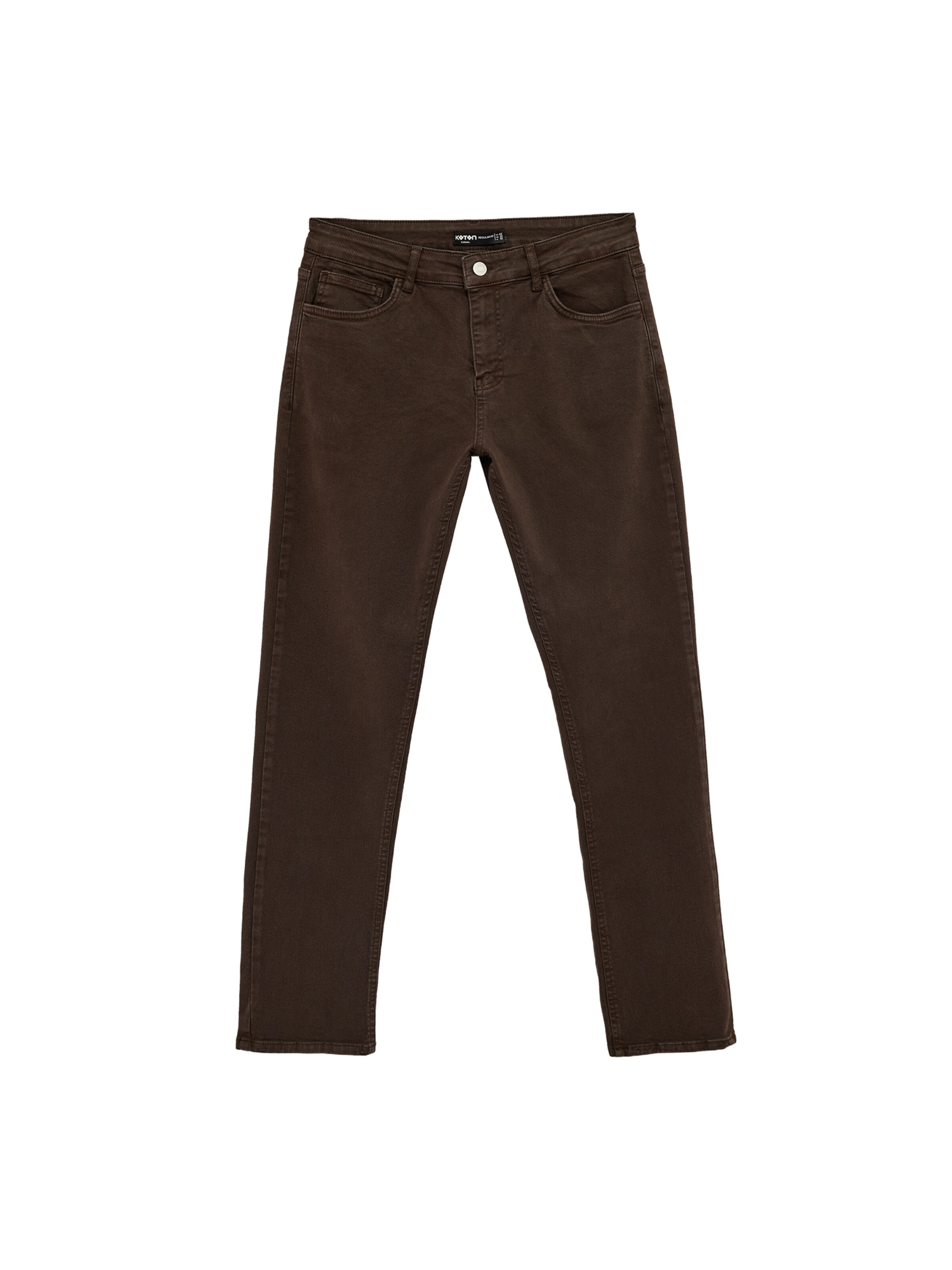 Koton Flared Broek in Bruin: voorkant