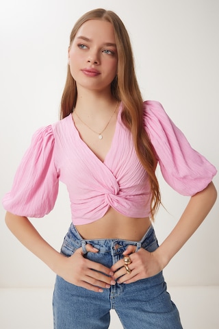 Happiness İstanbul Blouse in Roze: voorkant