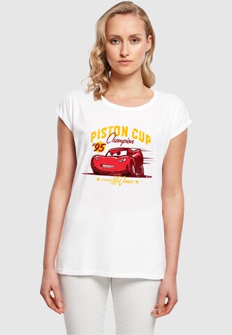 ABSOLUTE CULT T-Shirt 'Cars - Piston Cup Champion' in Weiß: predná strana