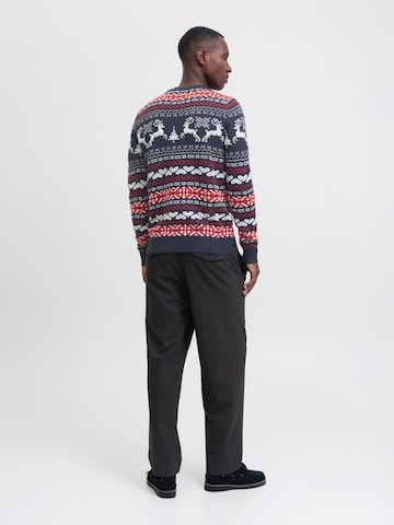 JACK & JONES Πουλόβερ 'JJXMAS FROSTY' σε μπλε