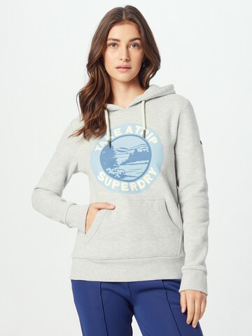 Sweat-shirt 'Travel' Superdry en gris : devant