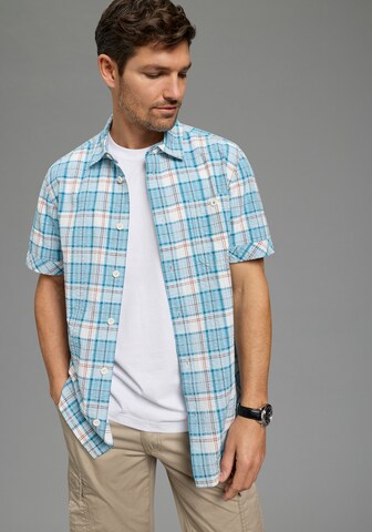Man's World Comfort Fit Hemd in Blau: Vorderseite