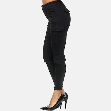 Elara Skinny Cargobroek in Zwart