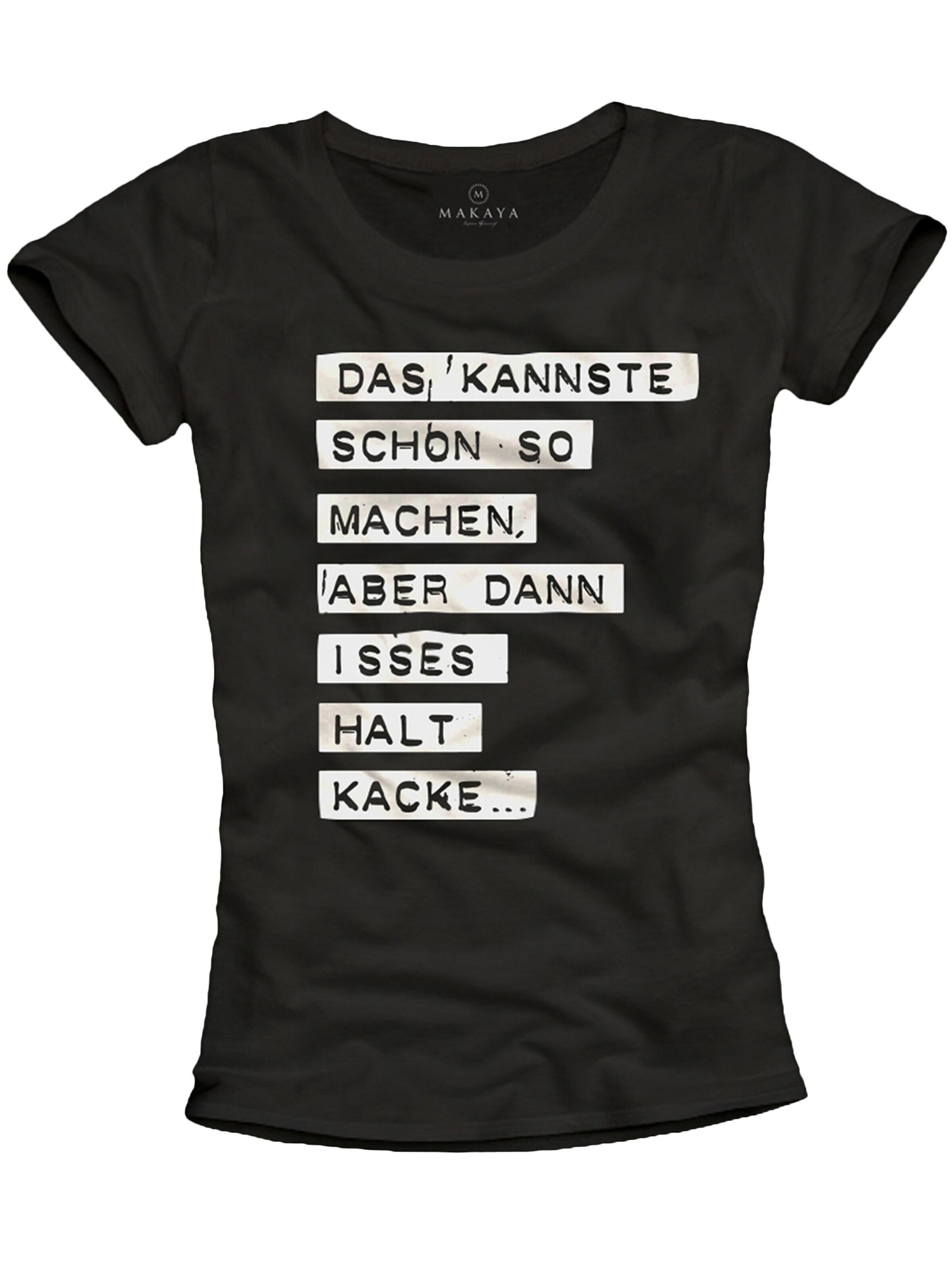 MAKAYA Shirt 'Das kannst du so machen..' in Black: front