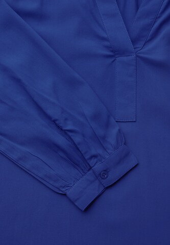 STREET ONE Tunika Bluse in Unifarbe in Blau
