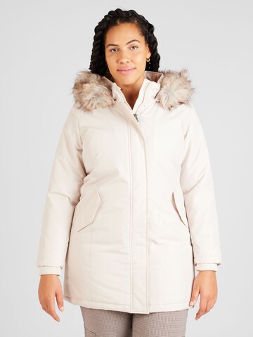 ONLY Curve Winter Parka 'NEW KATY' in Beige: front