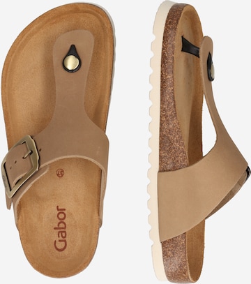 GABOR T-Bar Sandals in Beige