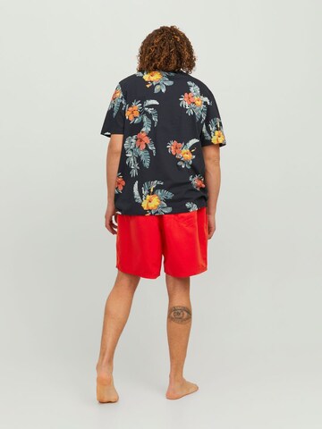 Jack & Jones Plus Badeshorts i rød