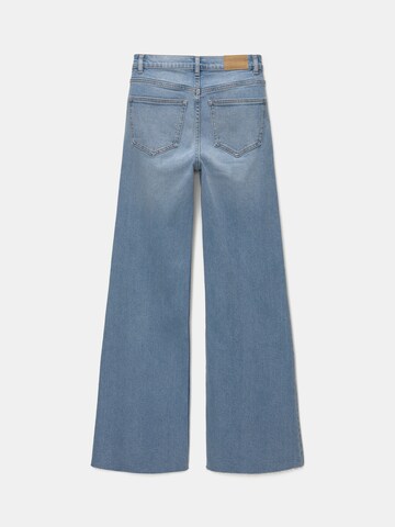 Wide Leg Jean Pull&Bear en bleu