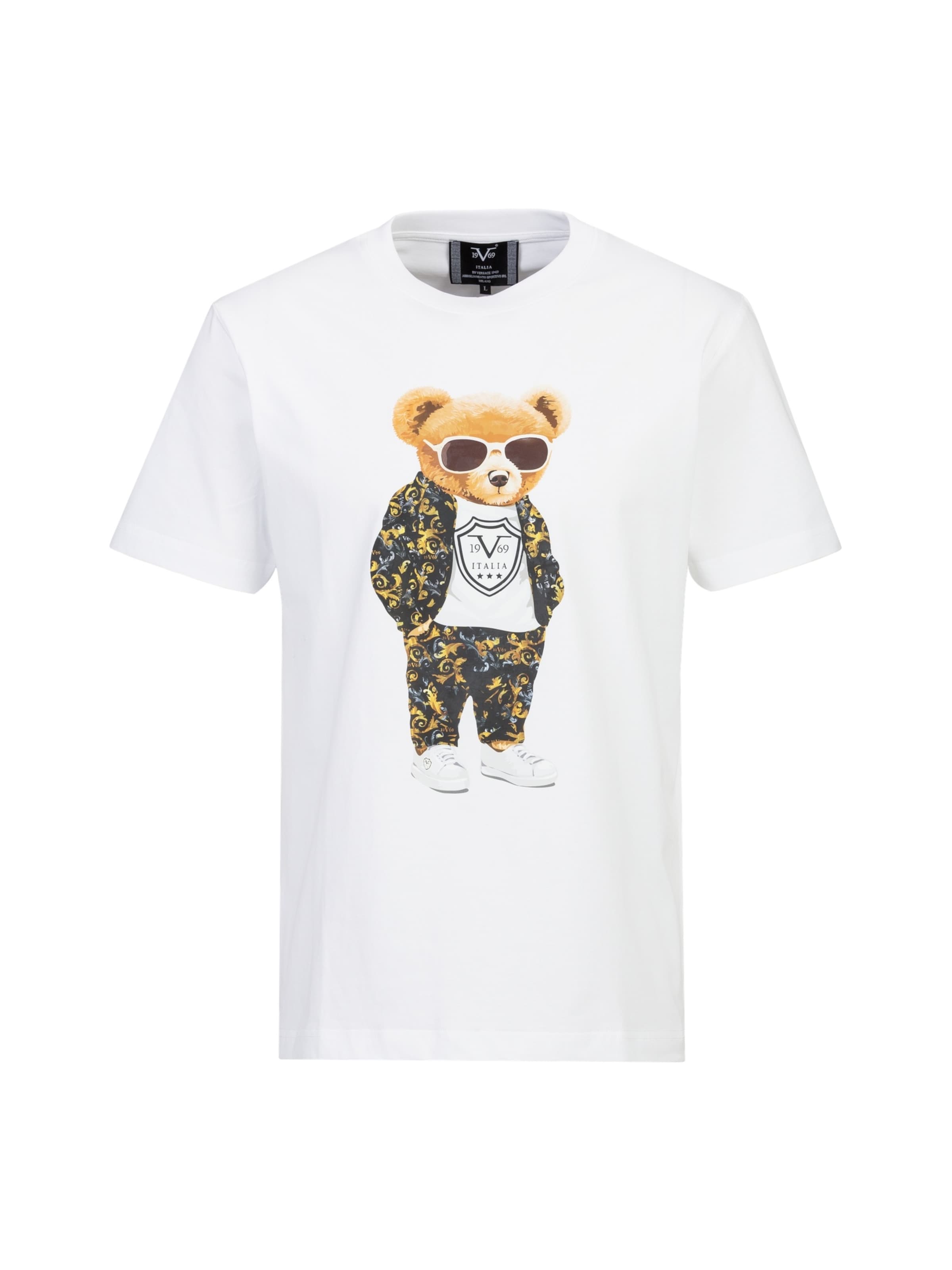 19V69 ITALIA Shirt 'Rafael Baroque Teddy Cool' in White: front