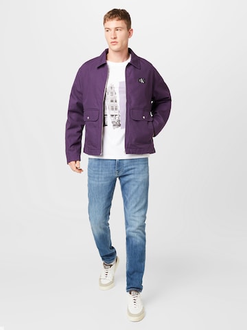 Calvin Klein Jeans Φθινοπωρινό και ανοιξιάτικο μπουφάν σε λιλά