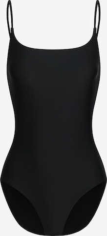 cfab (formerly creamy fabrics) - Traje de baño 'Square Neck Soft Sculpt Swimsuit' en negro: frente