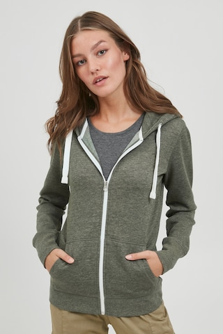 Oxmo Zip-Up Hoodie in Green: front