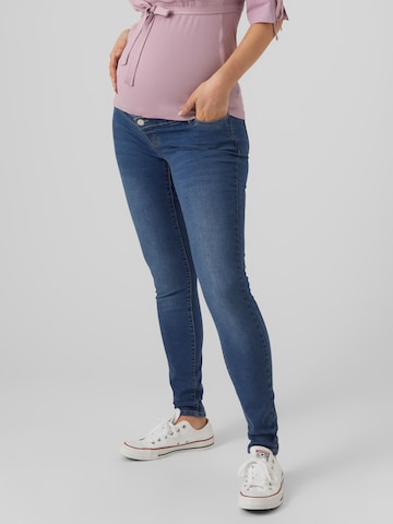 Vero Moda Maternity Slimfit Jeans 'ZIA' in Blauw: voorkant