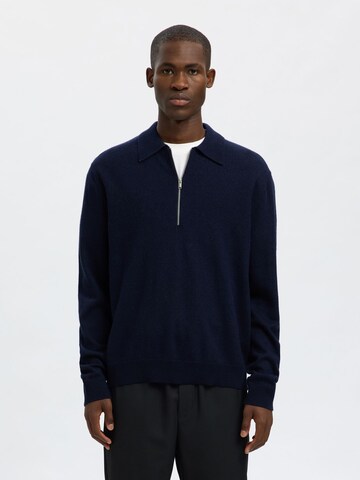 Pull-over SELECTED en bleu : devant